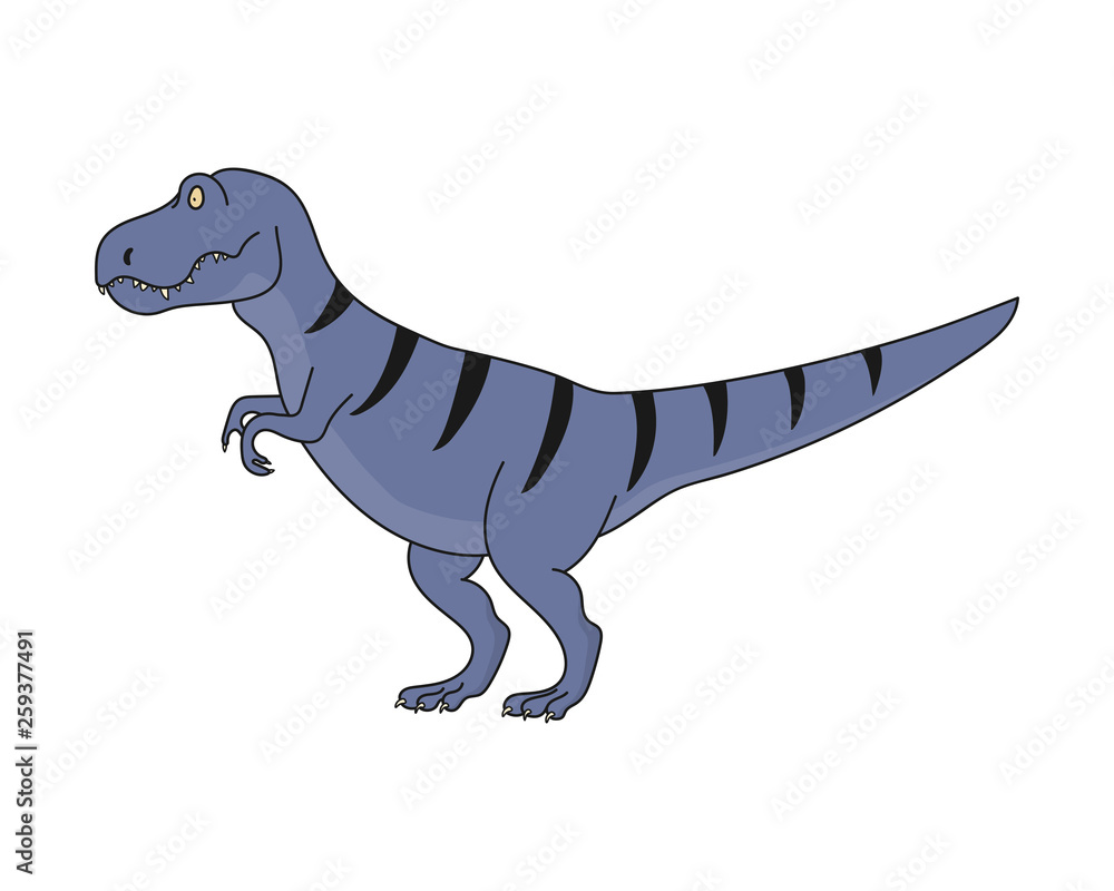 Cartoon tyrannosaur isolated on white background. Vector illustration ...