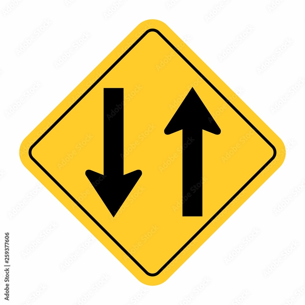 Two way traffic sign Two way traffic sign