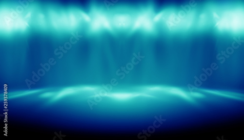 perspective floor backdrop blue room studio with light blue gradient spotlight backdrop background for display your product or artwork  © ooddysmile