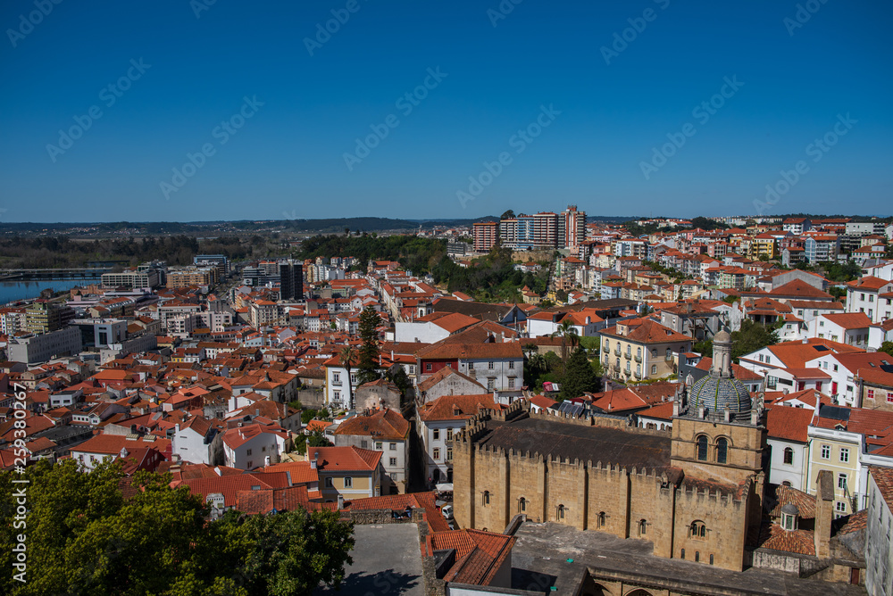 View of Coimbra city from Coimbra University in Portugal