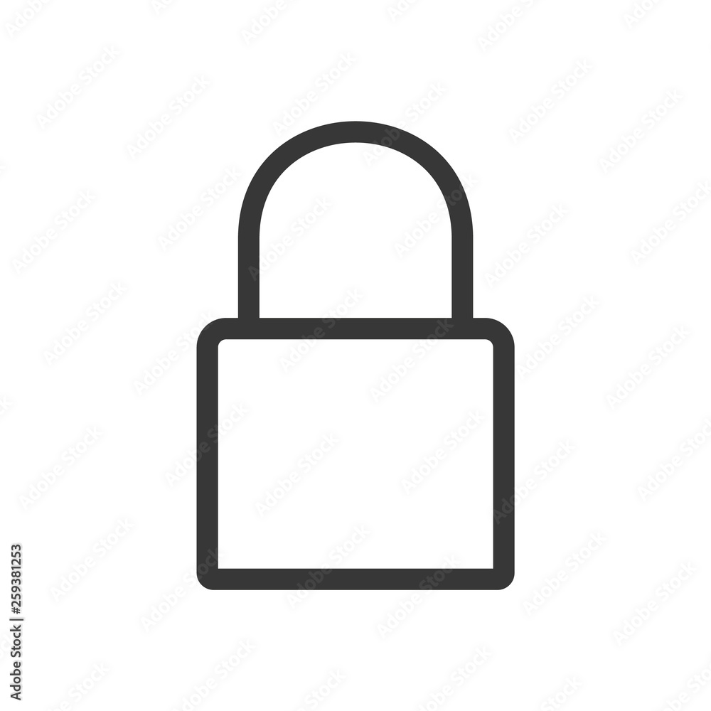 Lock outline vector. Lock flat style icon. Security sign. Lock Icon in trendy flat style isolated on white background. Lock outline vector. Lock flat style icon. Security sign. Lock Icon in trendy flat style isolated on white background.