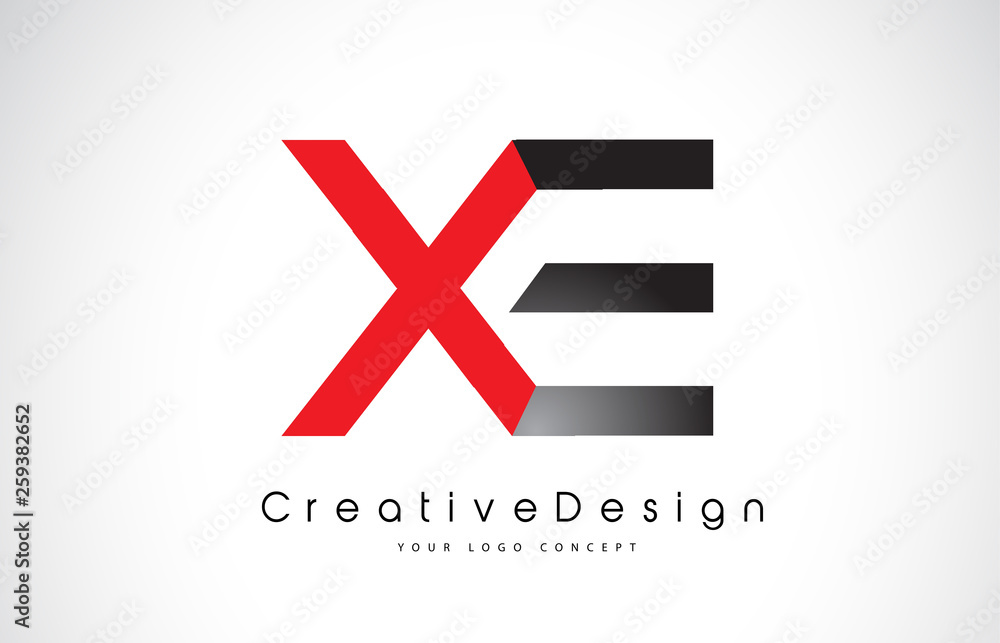 Red and Black XE X E Letter Logo Design. Creative Icon Modern Letters Vector Logo. Red and Black XE X E Letter Logo Design. Creative Icon Modern Letters Vector Logo.