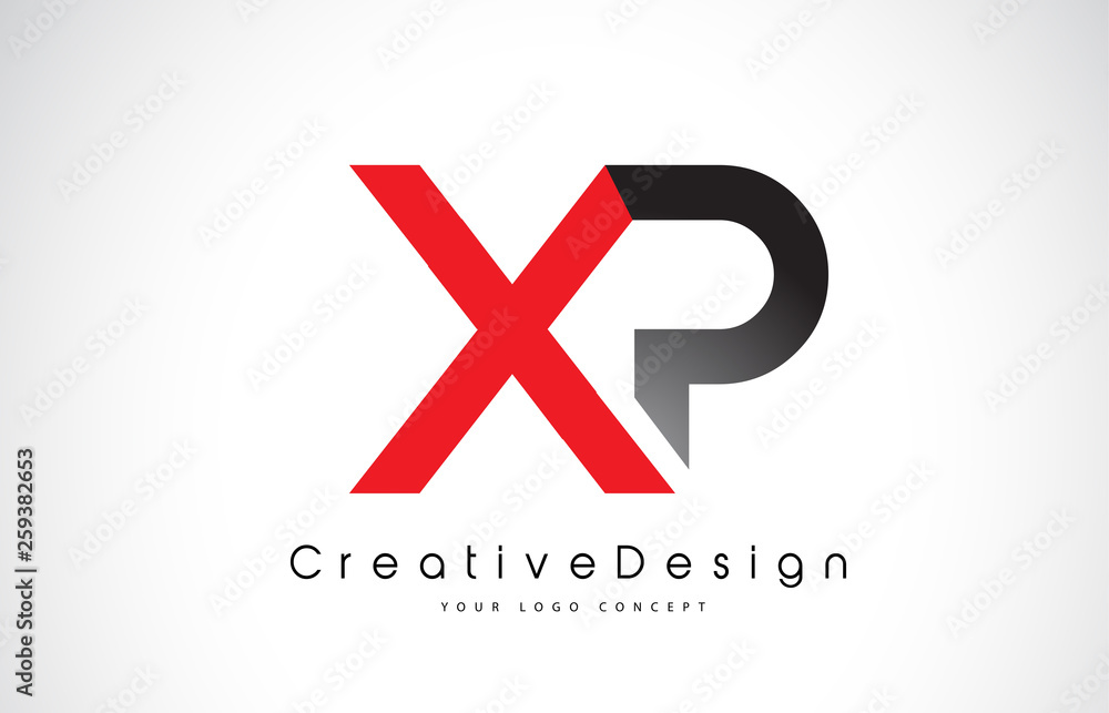 Red and Black XP X P Letter Logo Design. Creative Icon Modern Letters Vector Logo. Red and Black XP X P Letter Logo Design. Creative Icon Modern Letters Vector Logo.