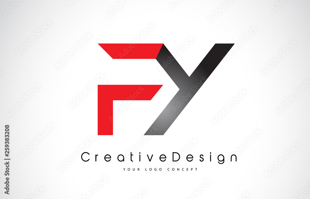 Red and Black FY F Y Letter Logo Design. Creative Icon Modern Letters Vector Logo. Red and Black FY F Y Letter Logo Design. Creative Icon Modern Letters Vector Logo.