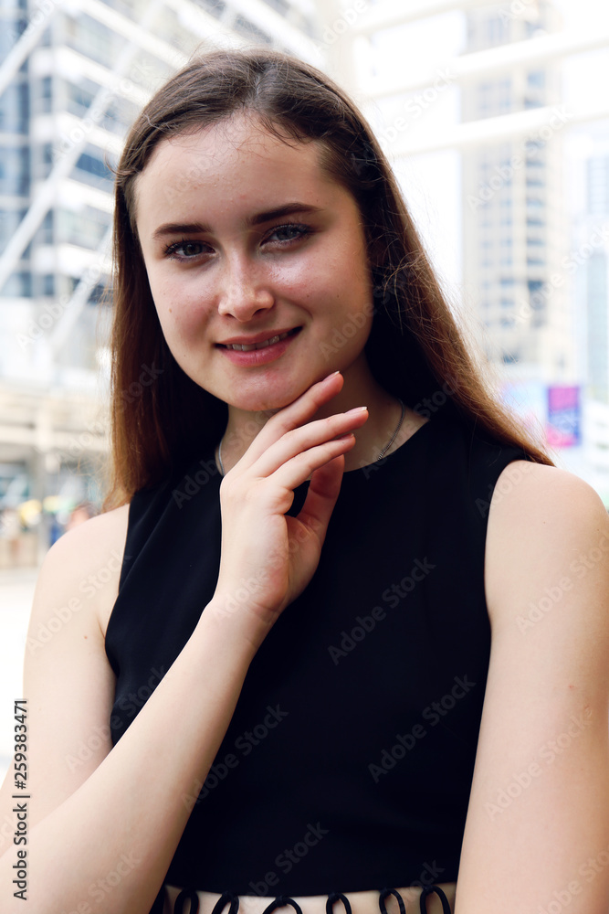Beautiful woman smile portrait and traveling in the capital city. Beautiful woman smile portrait and traveling in the capital city.