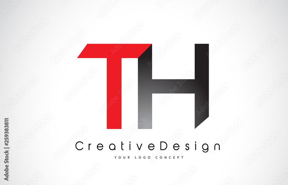 Red and Black TH T H Letter Logo Design. Creative Icon Modern Letters Vector Logo. Red and Black TH T H Letter Logo Design. Creative Icon Modern Letters Vector Logo.