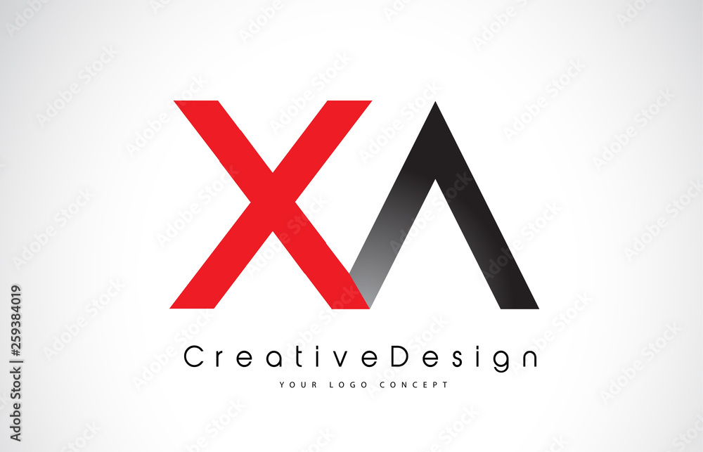 Red and Black XA X A Letter Logo Design. Creative Icon Modern Letters Vector Logo. Red and Black XA X A Letter Logo Design. Creative Icon Modern Letters Vector Logo.