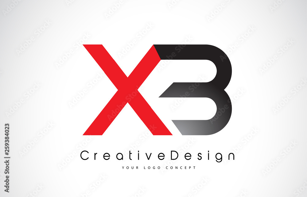 Obraz premium Red and Black XB X B Letter Logo Design. Creative Icon Modern Letters Vector Logo.