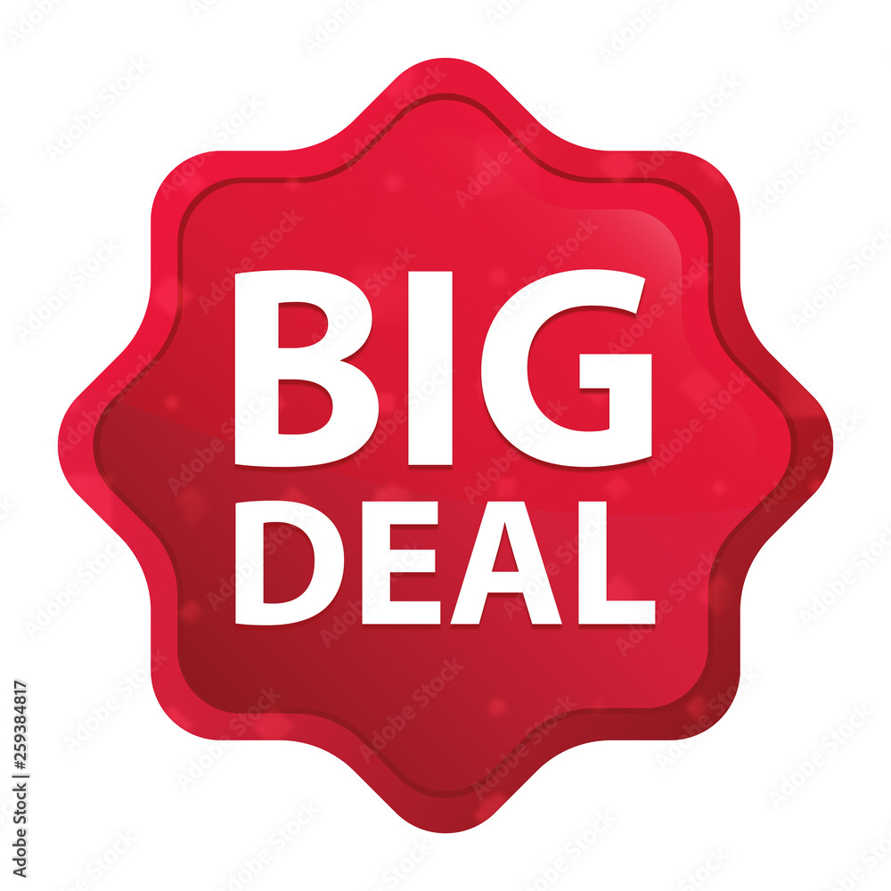 Big Deal misty rose red starburst sticker button Big Deal misty rose red starburst sticker button