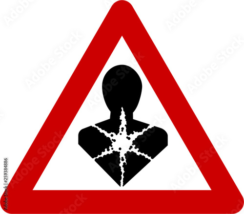 Warning sign with carcinogenic substances