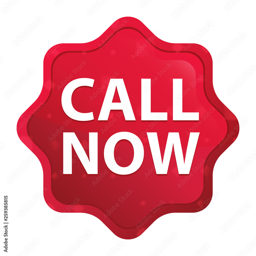 Call Now misty rose red starburst sticker button Call Now misty rose red starburst sticker button