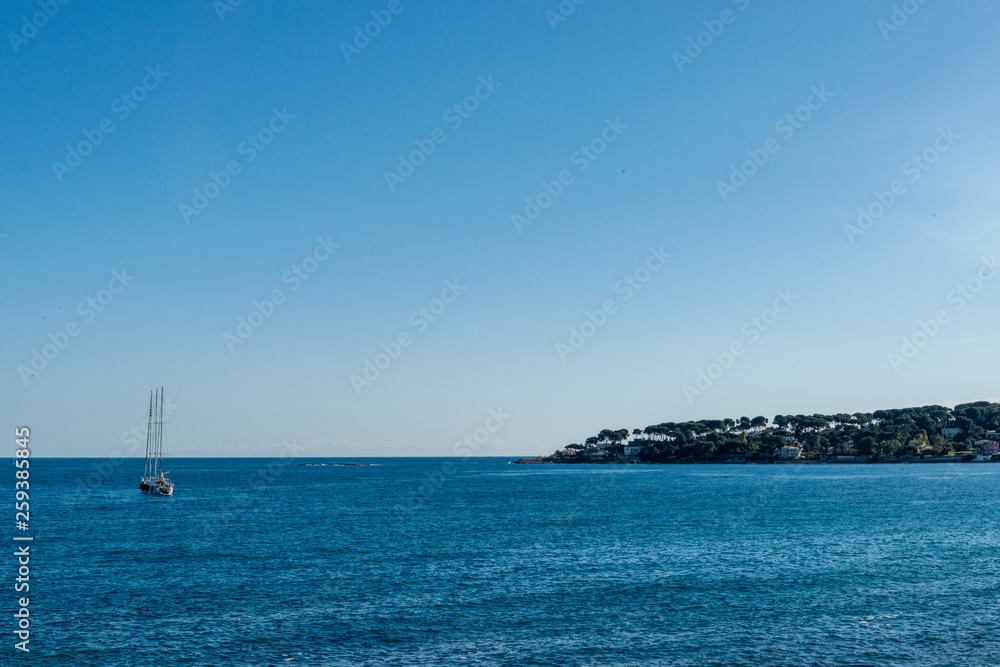 Seacoast of Antibes in a sunny winter day
