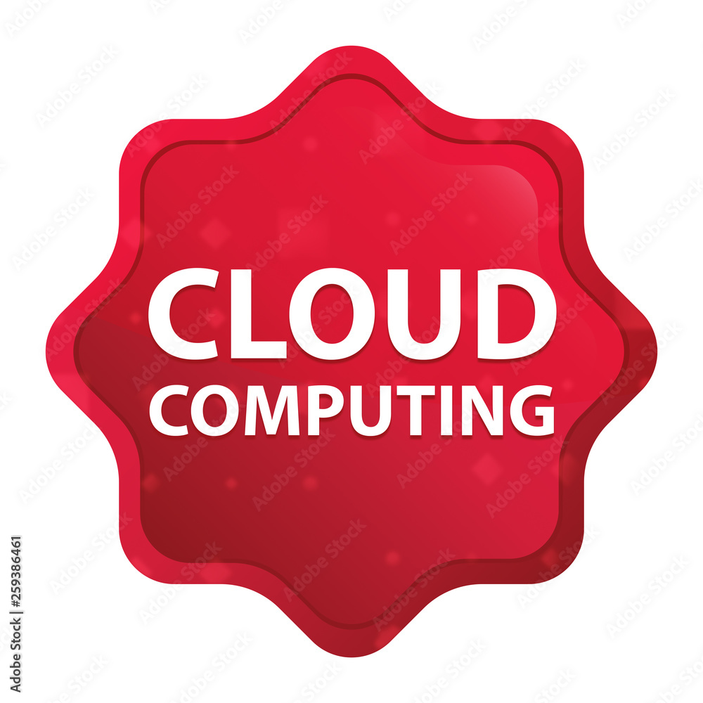 Cloud Computing misty rose red starburst sticker button Cloud Computing misty rose red starburst sticker button