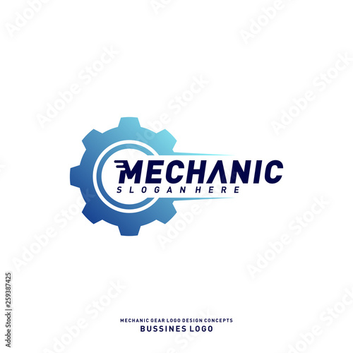Gear Logo Design Concepts. Mechanical Gear Logo Template Vector. Icon Symbol