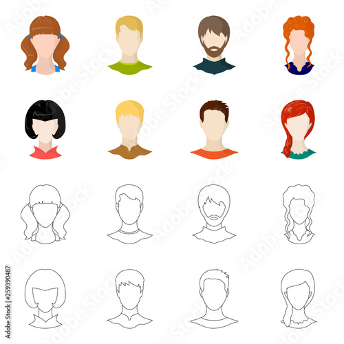 Isolated object of professional and photo symbol. Set of professional and profile vector icon for stock.