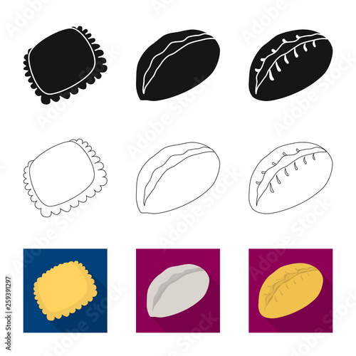 Vector design of products  and cooking icon. Collection of products  and appetizer stock symbol for web.