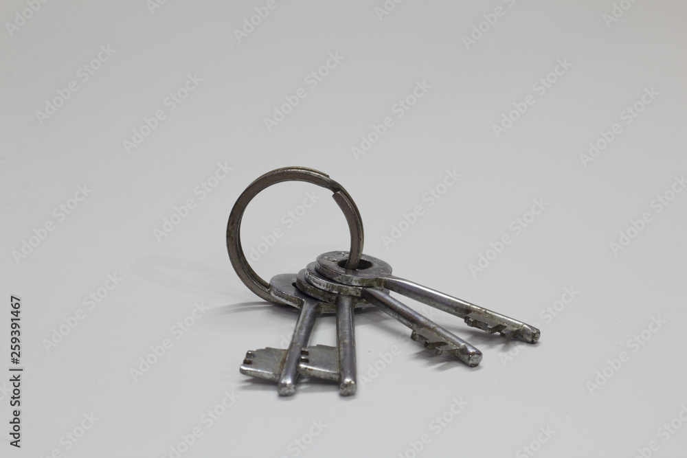 Bunch of keys isolated on a white background