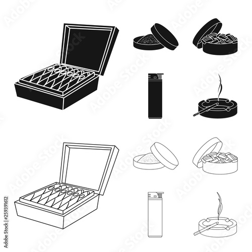 Vector design of refuse and stop icon. Set of refuse and habit vector icon for stock.