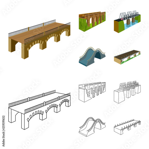 Isolated object of connection and design sign. Set of connection and side vector icon for stock.