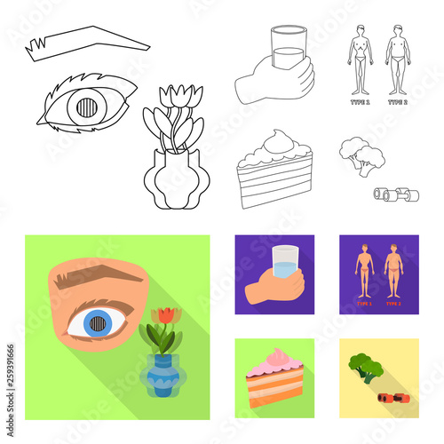 Isolated object of diet and treatment  icon. Collection of diet and medicine stock symbol for web.