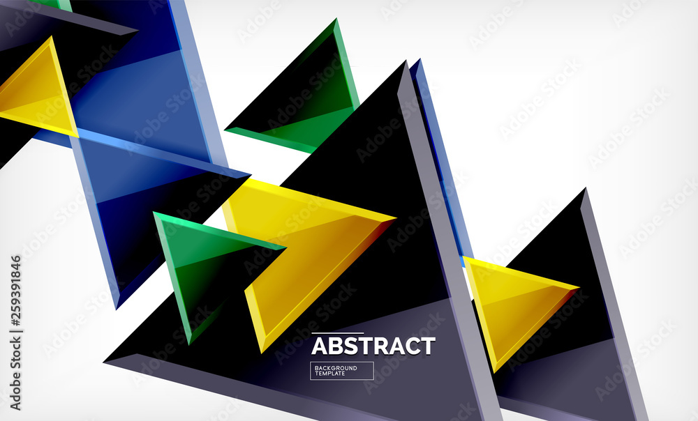 Flying triangles compostion geometric background Flying triangles compostion geometric background
