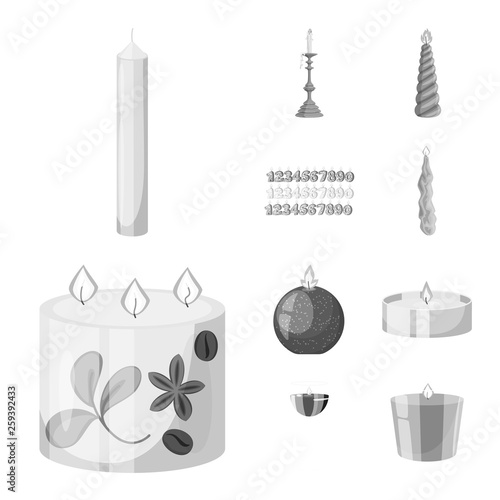 Isolated object of paraffin and fire  sign. Set of paraffin and decoration    stock vector illustration.