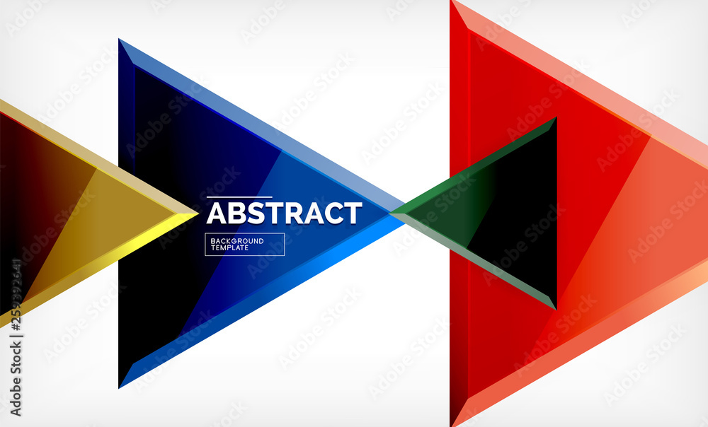 Flying triangles compostion geometric background Flying triangles compostion geometric background