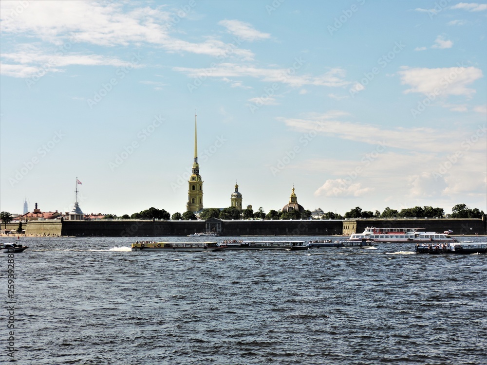View of the river and fortress in Saint-Petersburg