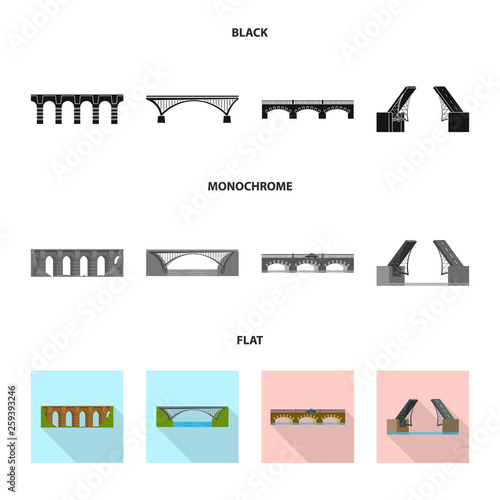 Isolated object of connection and design icon. Collection of connection and side stock vector illustration.