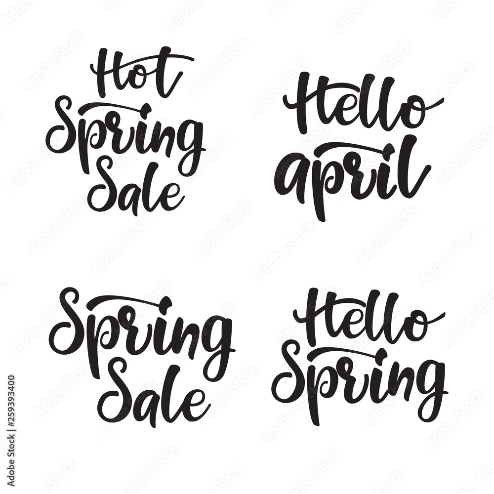 Fototapeta Lettering set Hot Spring Sale. Vector illustration.
