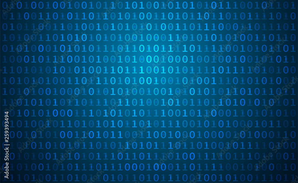 Blue digital background. Random binary code Blue digital background. Random binary code