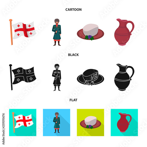 Isolated object of culture and sightseeing icon. Set of culture and originality stock symbol for web.