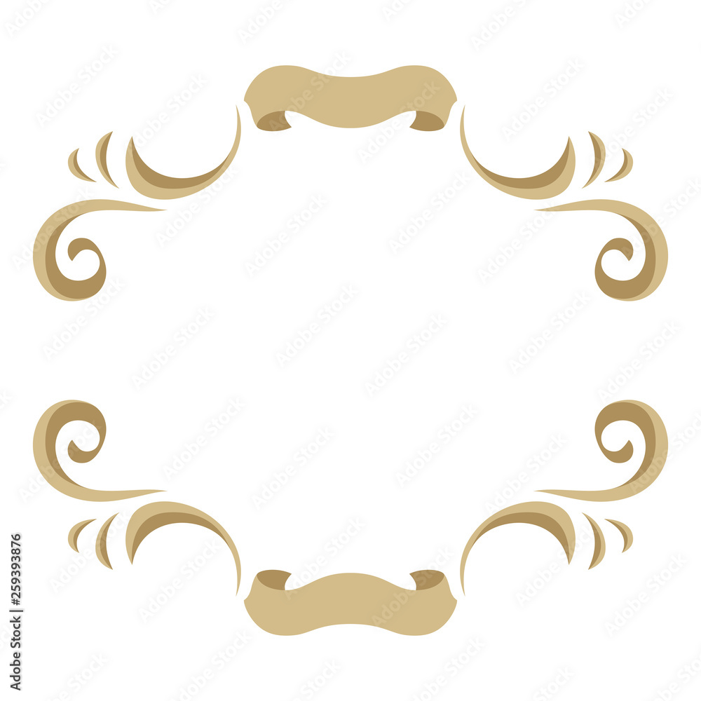 Frame with ornamental floral gold elements. Frame with ornamental floral gold elements.