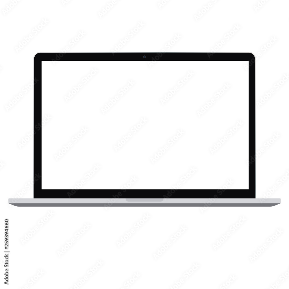 Laptop notebook computer with white empty screen vector icon eps10. Laptop realistic sign. notebok opened screen computer icon. Laptop notebook computer with white empty screen vector icon eps10. Laptop realistic sign. notebok opened screen computer icon.