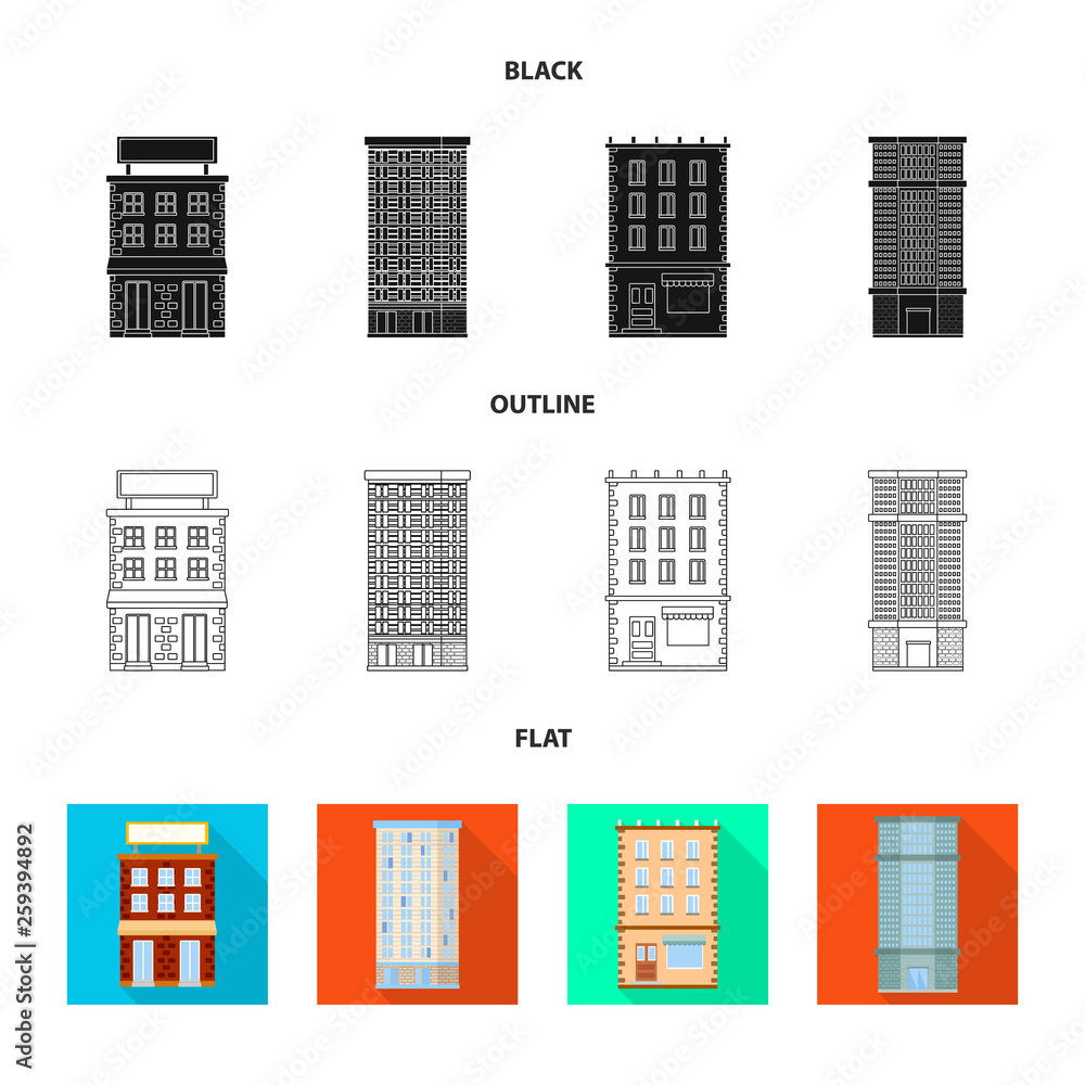 Vector design of municipal and center symbol. Collection of municipal and estate vector icon for stock. Vector design of municipal and center symbol. Collection of municipal and estate vector icon for stock.