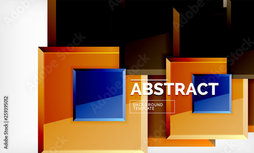 Geometric abstract background, modern square design