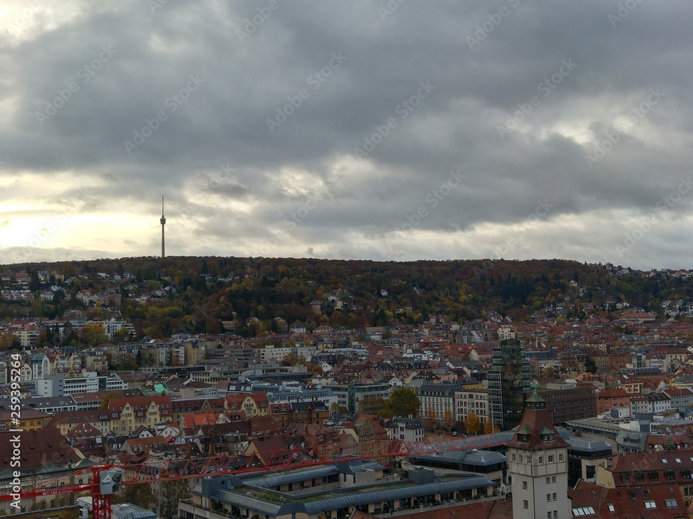 Panoramablick über Stuttgart mit Fernsehturm