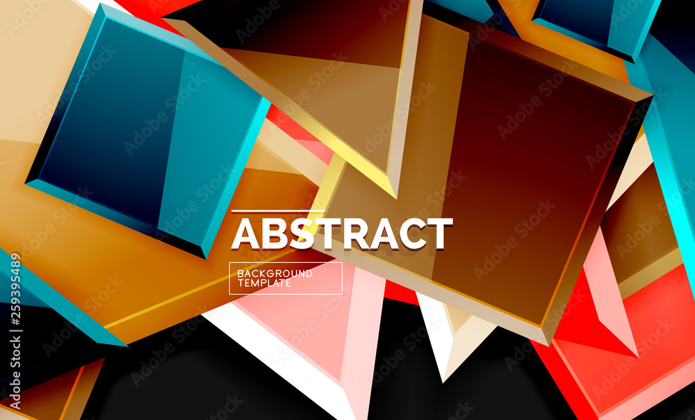 Squares and triangles geometrical background Squares and triangles geometrical background
