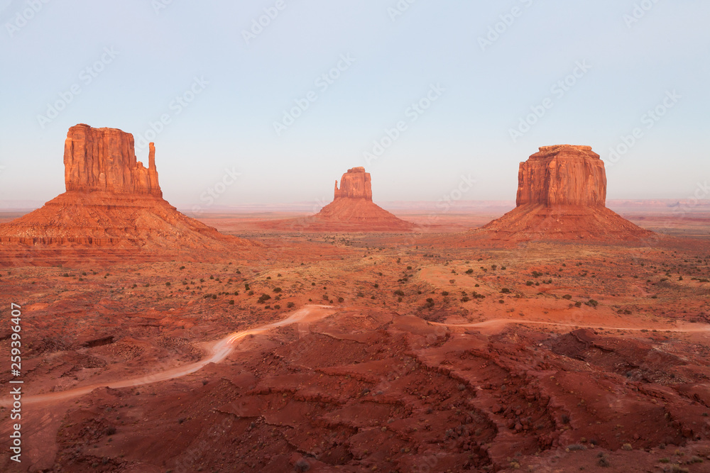 Buttes in The Monument Valley, Navajo Indian tribal reservation park Buttes in The Monument Valley, Navajo Indian tribal reservation park