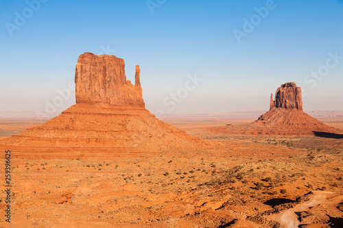 Buttes in The Monument Valley  Navajo Indian tribal reservation park
