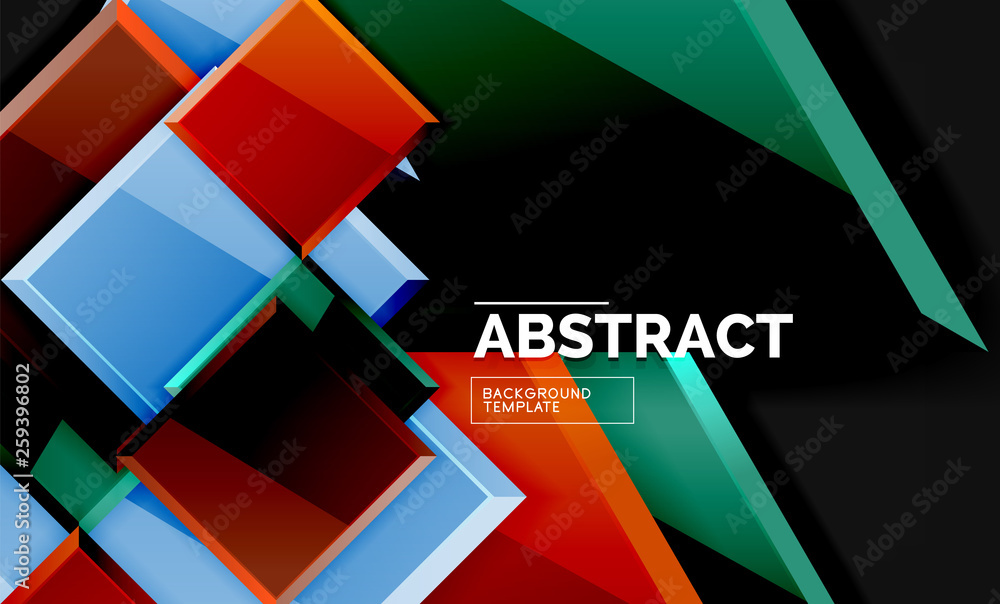Squares and triangles geometrical background Squares and triangles geometrical background