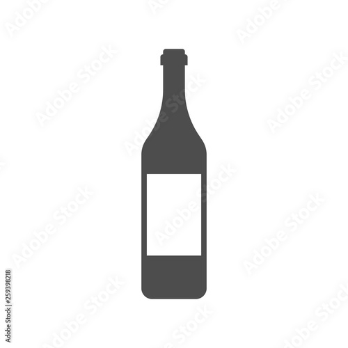Wine bottle icon isolated on white background. Vector illustration.