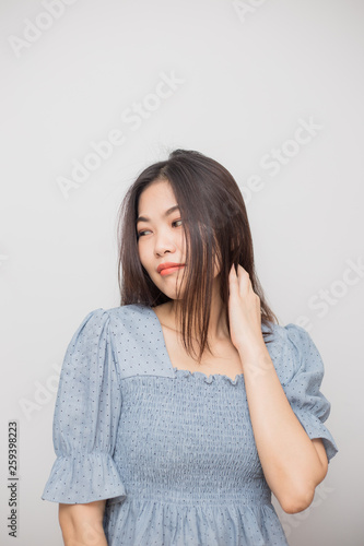 Portrait of beautiful asian long hair women posting © themorningglory