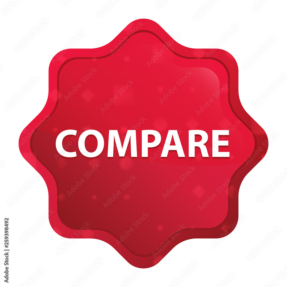 Compare misty rose red starburst sticker button Compare misty rose red starburst sticker button
