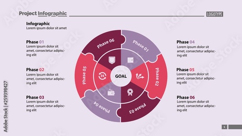 Six Circle Sectors Slide Template