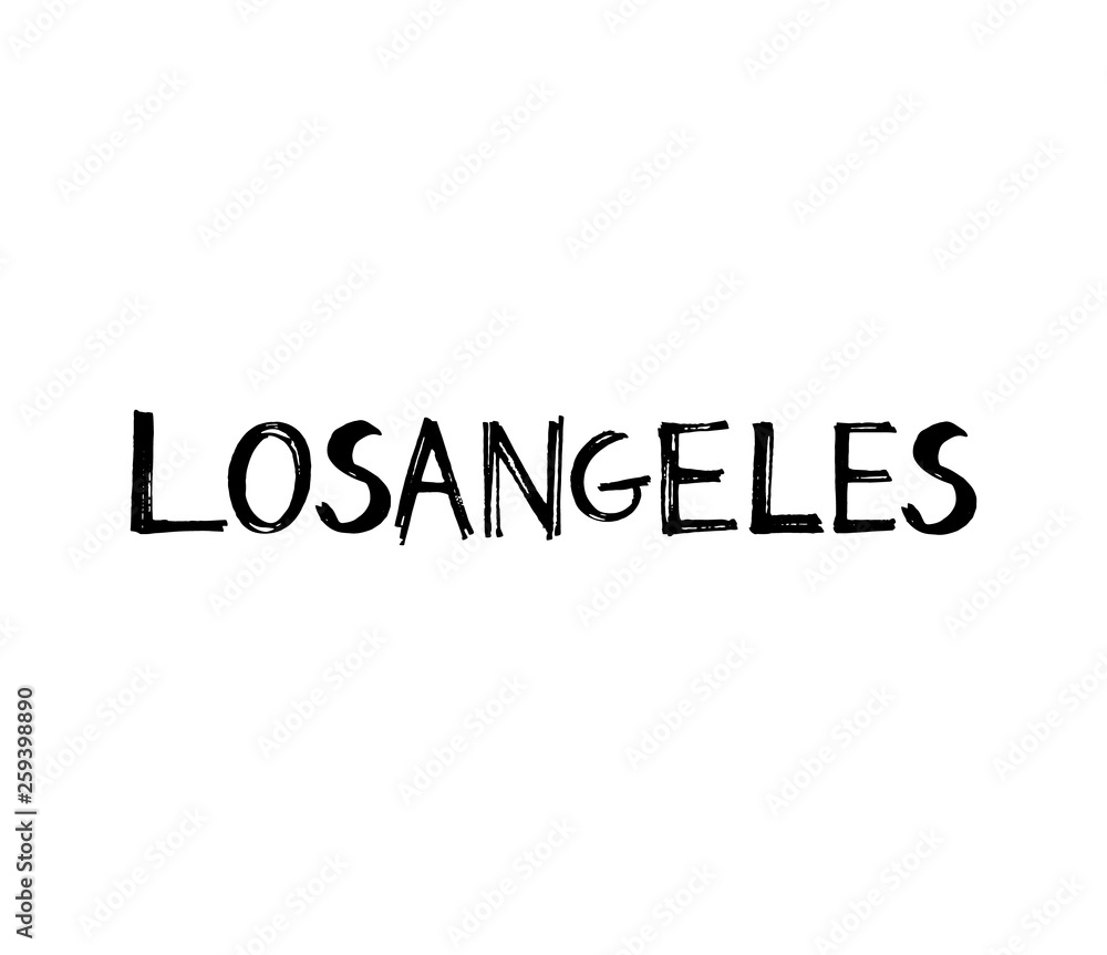 Typography slogan with tropical leaves. Hand drawn Los-angeles for t shirt printing. Typography slogan with tropical leaves. Hand drawn Los-angeles for t shirt printing.