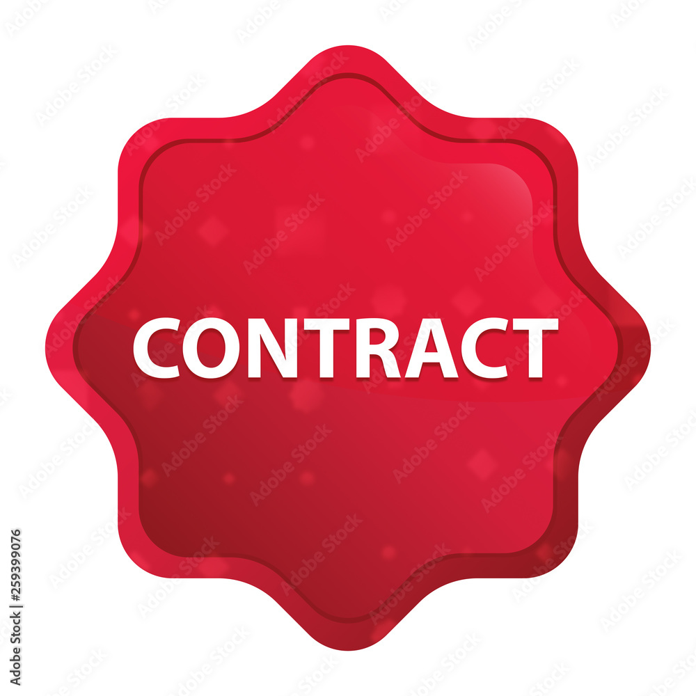 Contract misty rose red starburst sticker button