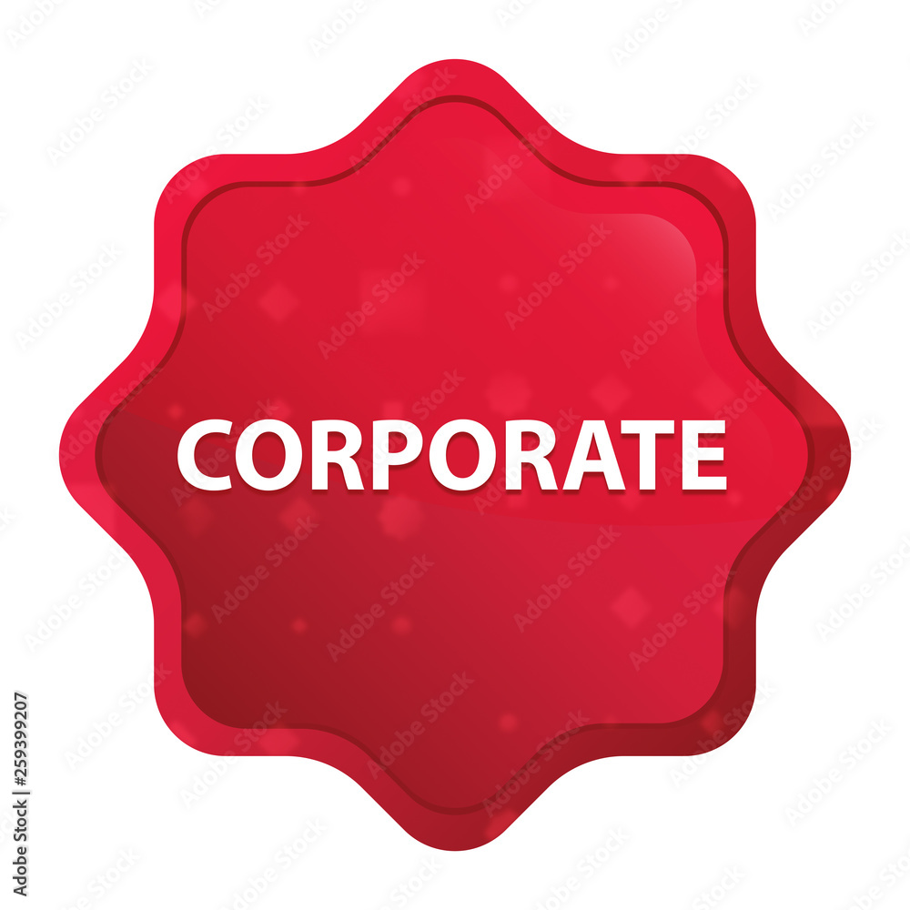 Corporate misty rose red starburst sticker button Corporate misty rose red starburst sticker button