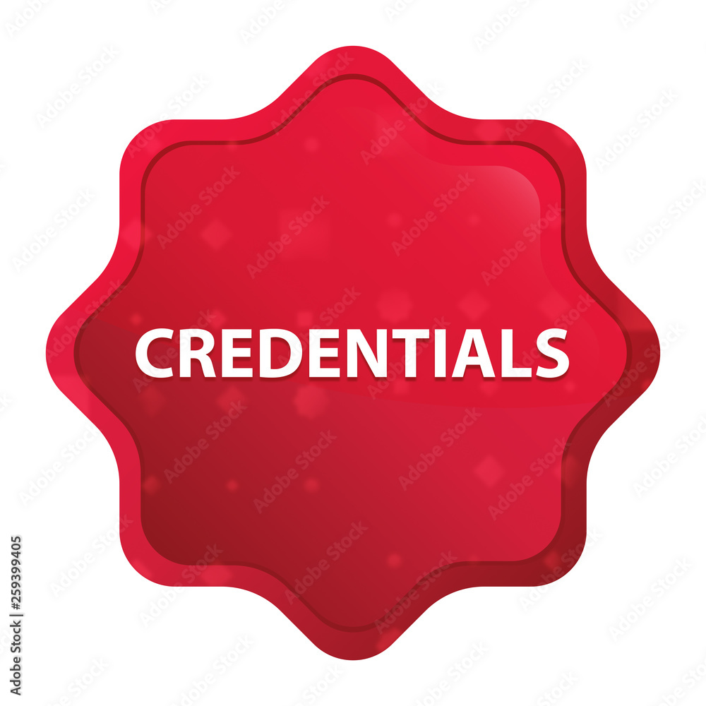 Credentials misty rose red starburst sticker button Credentials misty rose red starburst sticker button