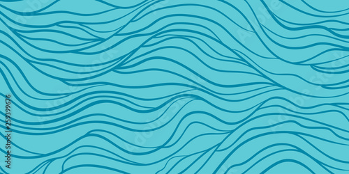 Monochrome wave pattern. Colorful wavy background. Hand drawn lines. Stripe texture. Doodle for design. Line art. Colored wallpaper © mikabesfamilnaya
